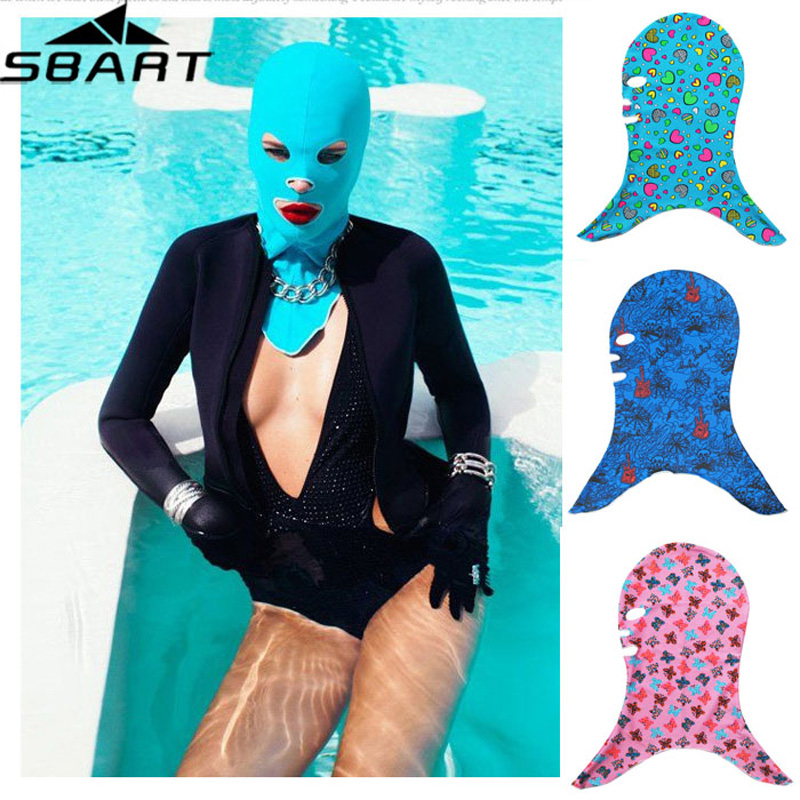2016 ο  ̺ Facekini   ¾   ũ   Ϸ Ƽ UV  ̺ ĸ 16   /2016 New Summer Diving Facekini Swim Cap Sun Block Face Mask Swi